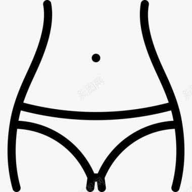 女性腰部美容院直线型图标图标