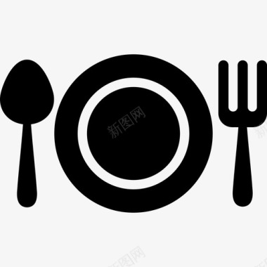 餐具匙和叉子家用图标图标