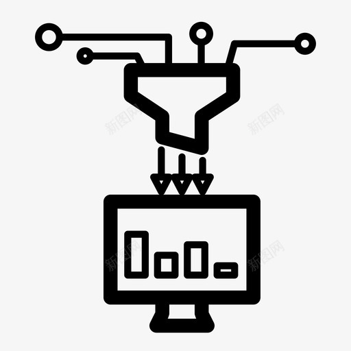 商业智能分析数据图标svg_新图网 https://ixintu.com 分析 商业智能 大数据 提取 数据 识别