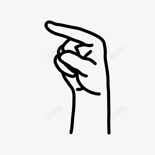 手语字母g手势符号图标svg_新图网 https://ixintu.com 手势 手语字母g 符号