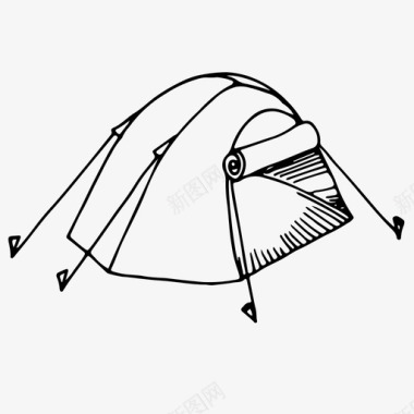野营帐篷周末活动探险图标图标