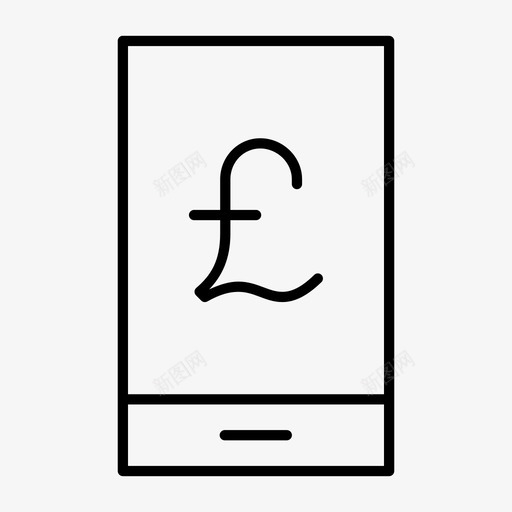 英镑电话货币手机图标svg_新图网 https://ixintu.com 业务7瘦 手机 支付 英镑电话 货币