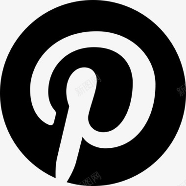 Pinterest圆形徽标社交媒体扩展用户界面图标图标