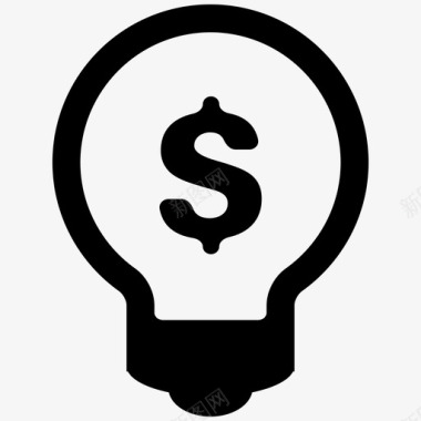 商业理念灯泡营销图标图标