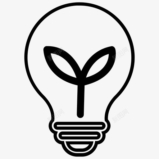 可持续灯泡环保图标svg_新图网 https://ixintu.com 可持续 灯泡 环保