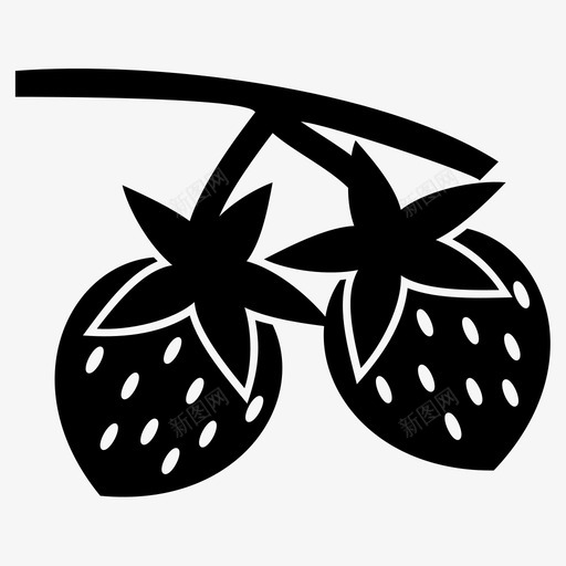 草莓水果健康零食图标svg_新图网 https://ixintu.com 健康零食 植物 水果 草莓 营养