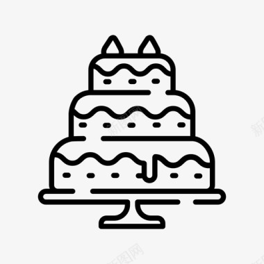 婚礼蛋糕面包店庆典图标图标