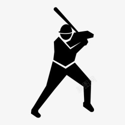 棒球本垒打垒球运动员棒球击球图标高清图片