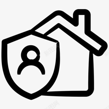 个人住宅私人住宅家庭保护图标图标