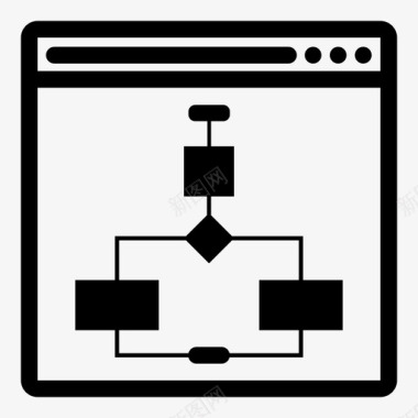 流程图浏览器网页图标图标