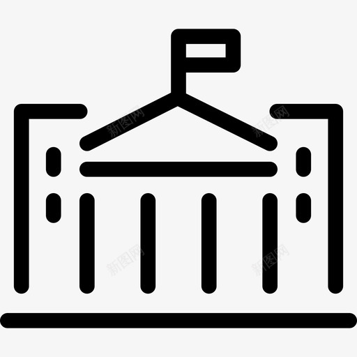 直线型大学大楼图标svg_新图网 https://ixintu.com 直线型大学大楼