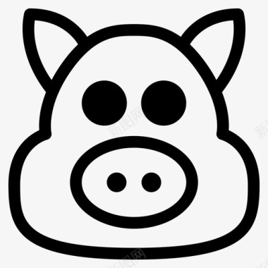 猪动物化者图标图标