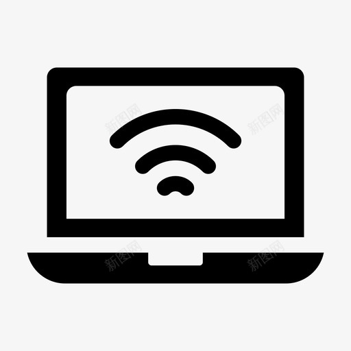 笔记本电脑wifi连接设备技术图标svg_新图网 https://ixintu.com 技术 笔记本电脑wifi连接 设备