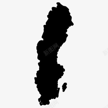 瑞典地图欧洲国家地图填充图标图标