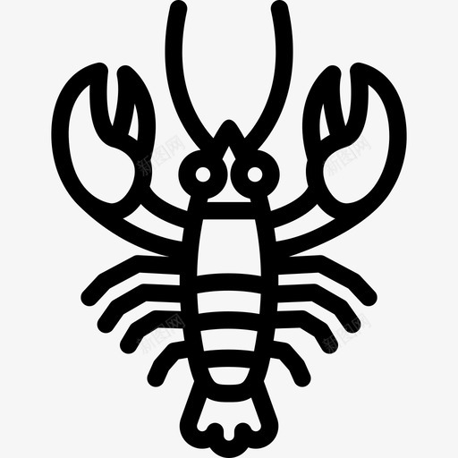 龙虾动物食物图标svg_新图网 https://ixintu.com 动物 食物 龙虾