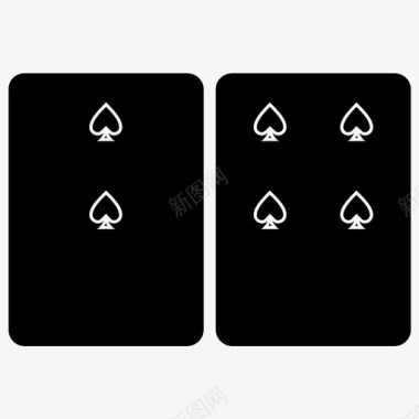 扑克牌黑桃六张黑桃三张图标图标