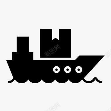 货船交货海运图标图标