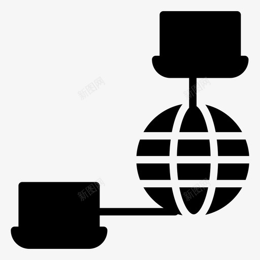 服务器计算机连接图标svg_新图网 https://ixintu.com 服务器 网络 网络字形图标 计算机 连接