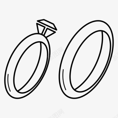 结婚戒指订婚戒指结婚图标图标