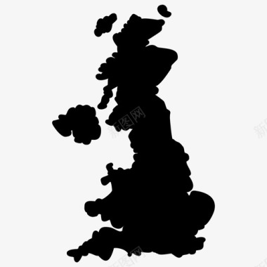 英国地图欧洲国家地图填充图标图标