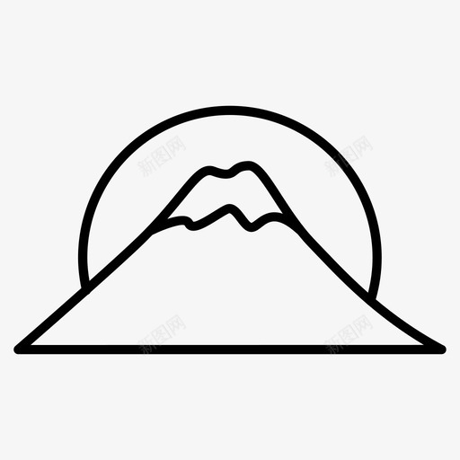 富士山日本风景图标svg_新图网 https://ixintu.com 太阳 富士山 山 日本 日本文化的象征 风景