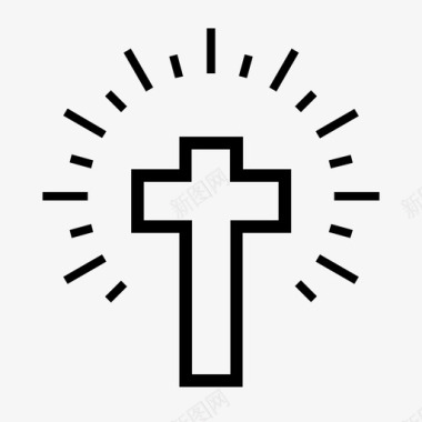复活节十字架彩蛋节日图标图标