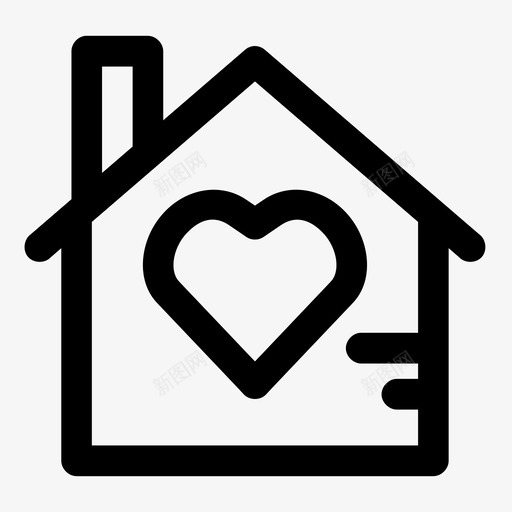 房子的爱心家图标svg_新图网 https://ixintu.com 喜欢 家 心 房子的爱