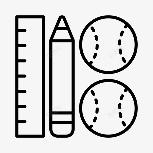 学校教室教育图标svg_新图网 https://ixintu.com 学校 学校用品 尺子 教室 教育 网球