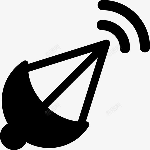 抛物面碟形天线带信号技术图标svg_新图网 https://ixintu.com 带信号 扩展用户界面 技术 抛物面碟形天线