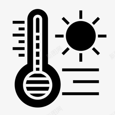 高温气候炎热图标图标