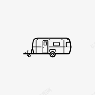 小型房车露营拖车家庭拖车图标图标