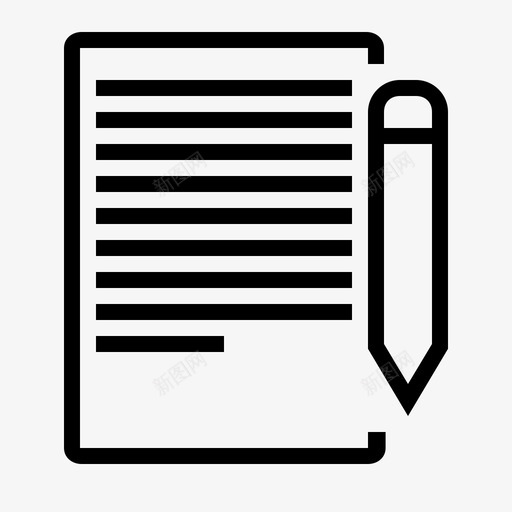 写作教育纸图标svg_新图网 https://ixintu.com 写作 学校 教育 纸 纸和铅笔