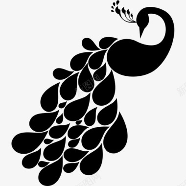 孔雀鸟图标图标