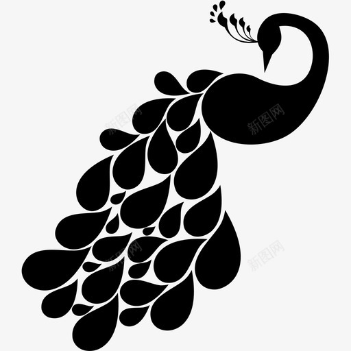 孔雀鸟图标svg_新图网 https://ixintu.com 孔雀 鸟
