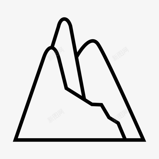 山岩石地形图标svg_新图网 https://ixintu.com 地形 山 岩石