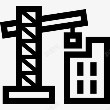 建筑施工起重机塔架图标图标