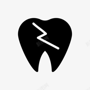 损伤牙齿医学图标图标