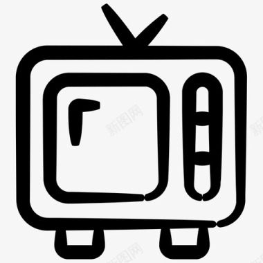 电视天线电视旧电视图标图标