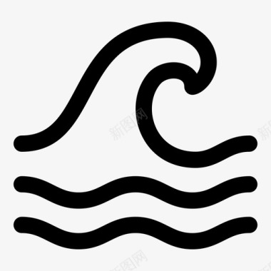 波浪灾难海洋图标图标
