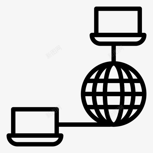 服务器计算机连接图标svg_新图网 https://ixintu.com 服务器 网络 网络线路图标 计算机 连接