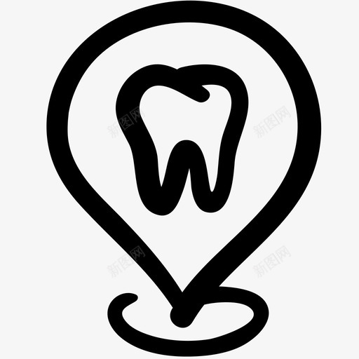 牙科诊所位置地址护理图标svg_新图网 https://ixintu.com 地址 护理 牙科涂鸦 牙科诊所位置