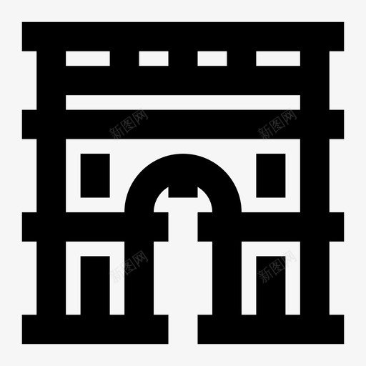 凯旋门建筑法国图标svg_新图网 https://ixintu.com 凯旋门 地标 巴黎 建筑 旅游 景点 法国
