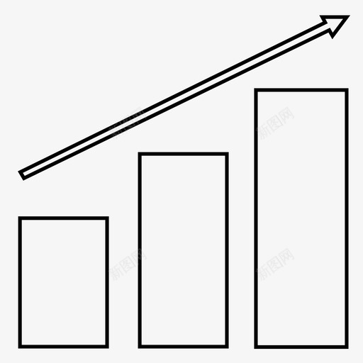 趋势图列增加图标svg_新图网 https://ixintu.com 列 向上 增加 简单图表 趋势图