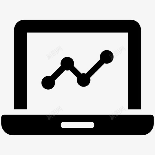 统计图表笔记本电脑图标svg_新图网 https://ixintu.com 图表 折线图 笔记本电脑 统计 财务