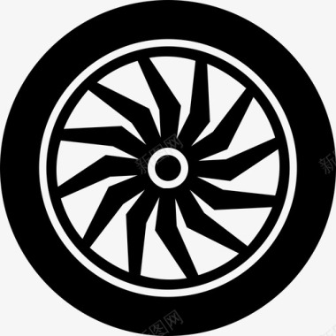 合金车轮汽车轮胎图标图标