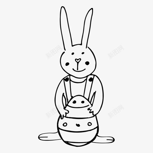 复活节兔子复活节彩蛋粗略的图标svg_新图网 https://ixintu.com 复活节兔子 复活节彩蛋 粗略的图标