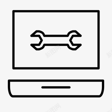 维修服务笔记本电脑技工图标图标