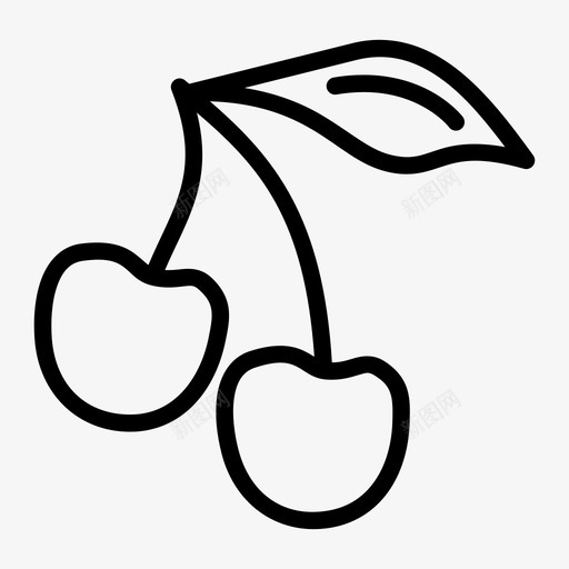 樱桃苹果水果图标svg_新图网 https://ixintu.com 樱桃 水果 番茄 红果 苹果