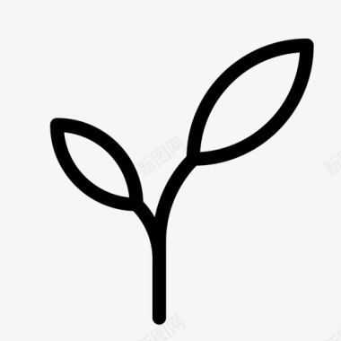 幼苗叶子植物图标图标