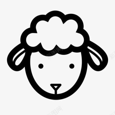 羔羊绵羊复活节图标图标